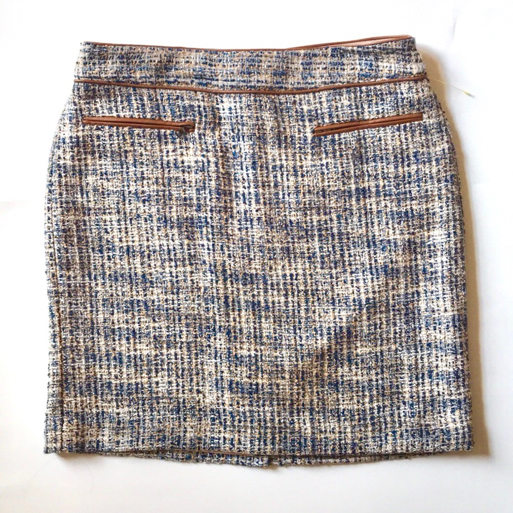 Ann Taylor | Cream Tweed Skirt